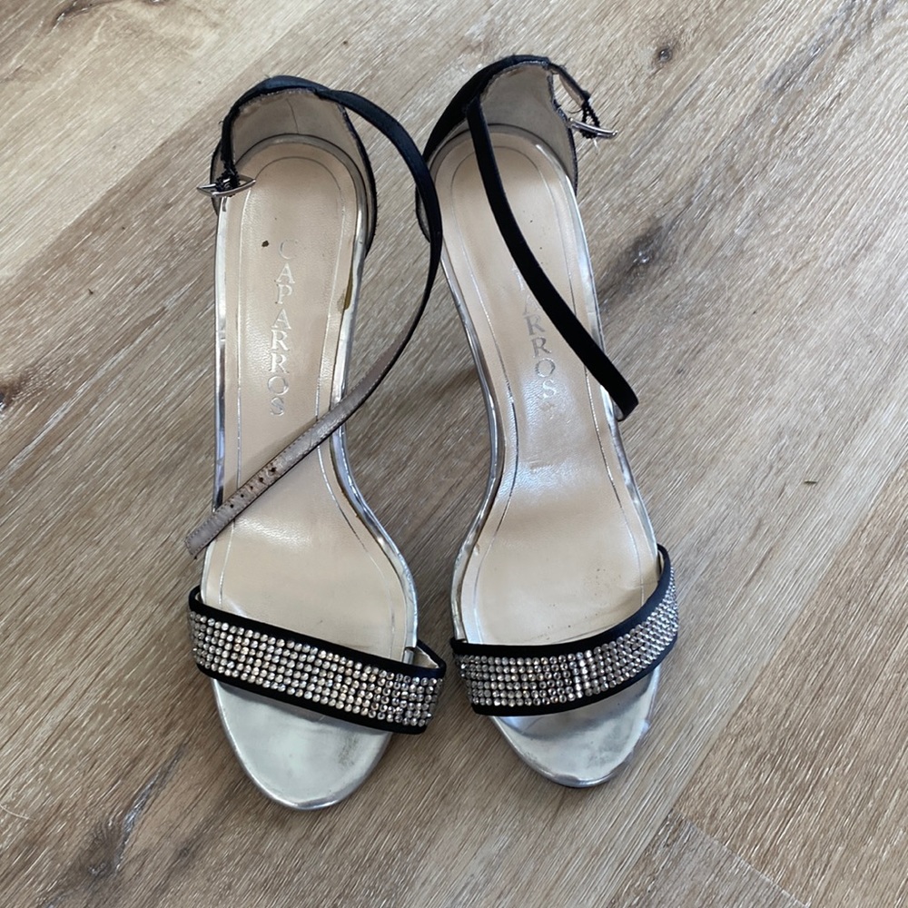Black satin & rinestone shoes